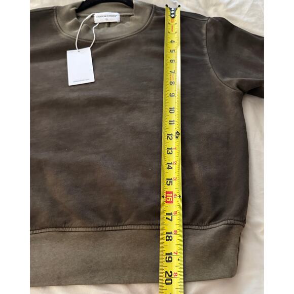 Cotton Citizen's signature Milan Crew Sweatshirt Olive Green Wash Sz Small NWT - Picture 4 of 8